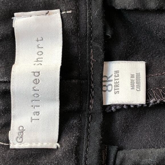Gap Tailored Stretch Black Shorts Flat Panel Front size 8R - Picture 9 of 12